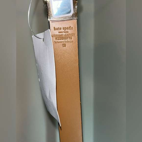 NWT Kate Spade Stitched Edge Genuine Leather Belt in Pink Size Medium - Picture 4 of 5